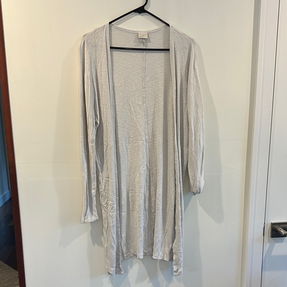 A New Day Soft Gray Open Cardigan